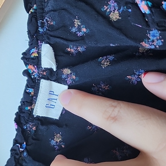Gap Neon Floral Print Tiered Gathered Blouse Top - Picture 4 of 8